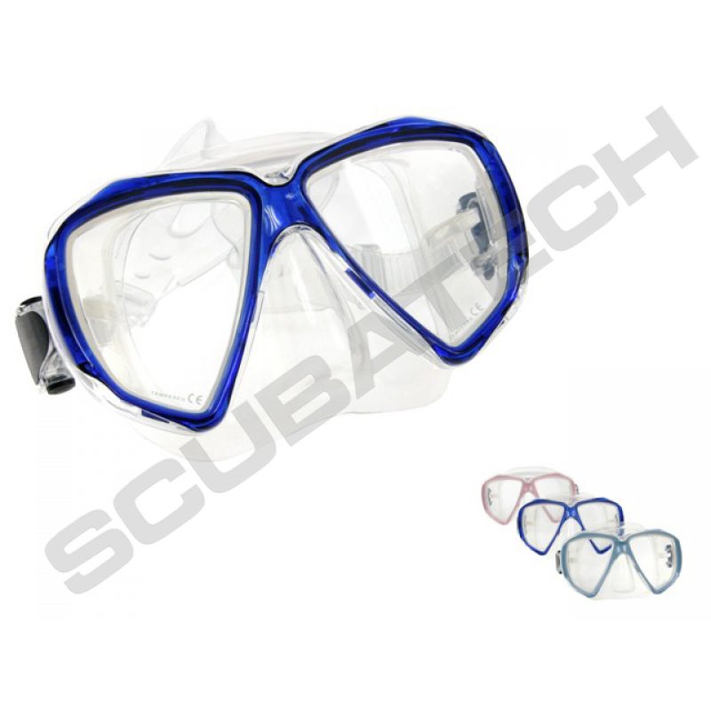 Mask Viper, clear silicone, blue frame